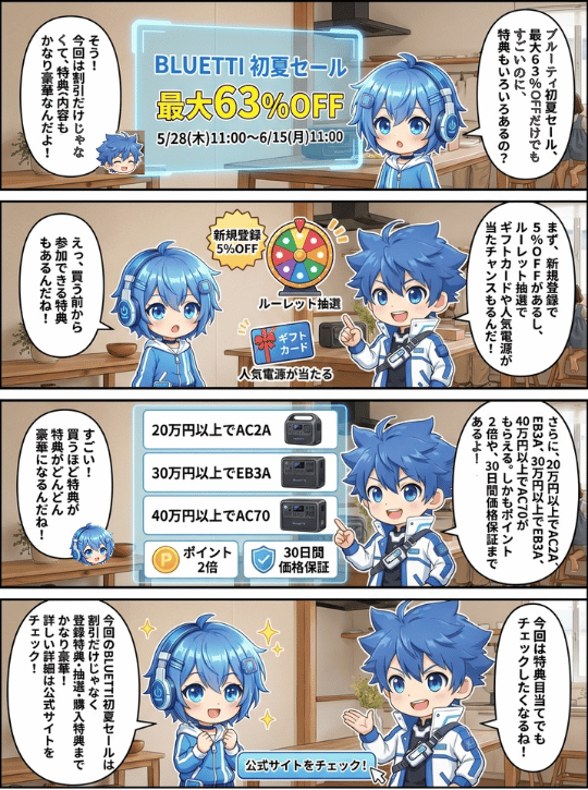 BLUETTI 初夏セール、特典がかなり豪華!の巻
