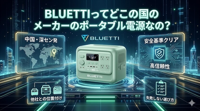 BLUETTIってどこの国のメーカーのポータブル電源なの？
