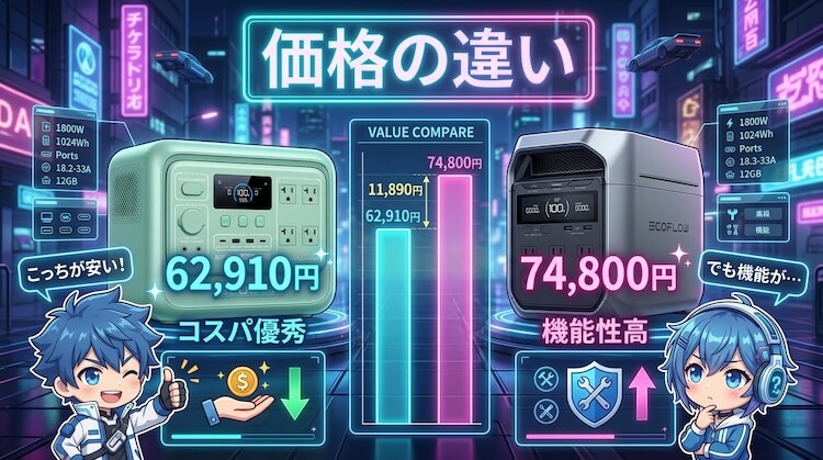 価格帯の違い｜AORAの方が安く、DELTAは機能で差別化