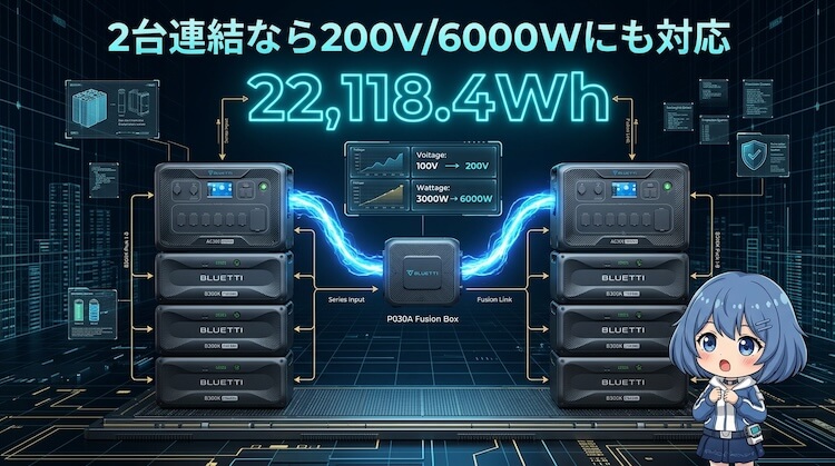 2台連結なら200V / 6000Wにも対応