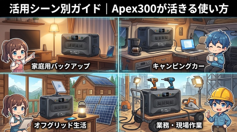 活用シーン別ガイド｜Apex300が活きる使い方