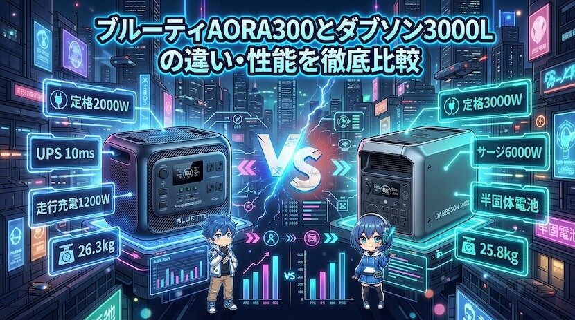 ブルーティAORA300とダブソン3000Lの違い・性能を徹底比較