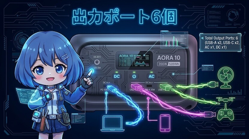 出力ポート6個の詳細と使い分け