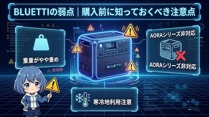 BLUETTIのデメリットとは?|購入前に知っておくべき注意点