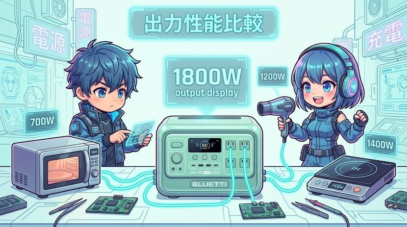 出力性能の違いを比較