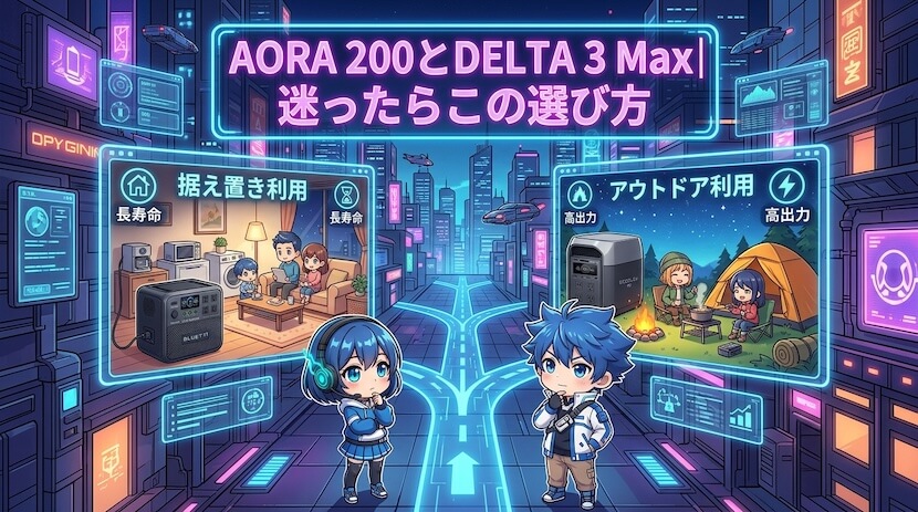 ブルーティ AORA 200とエコフロー DELTA 3 Max｜迷ったらこの選び方