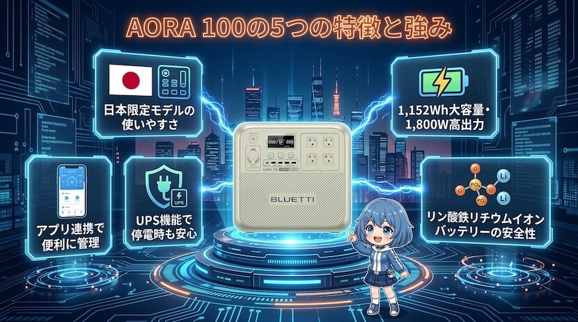 AORA 100の5つの特徴と強み