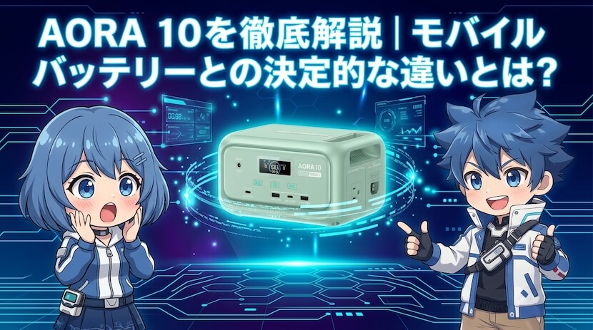 AORA 10を徹底解説｜モバイルバッテリーとの違いとは？ブルーティ