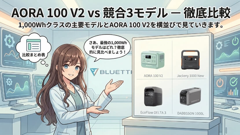 AORA 100 V2 vs 競合3モデル ― 徹底比較