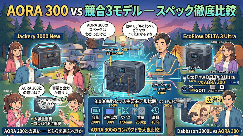 AORA 300 vs 競合3モデル ― スペック徹底比較