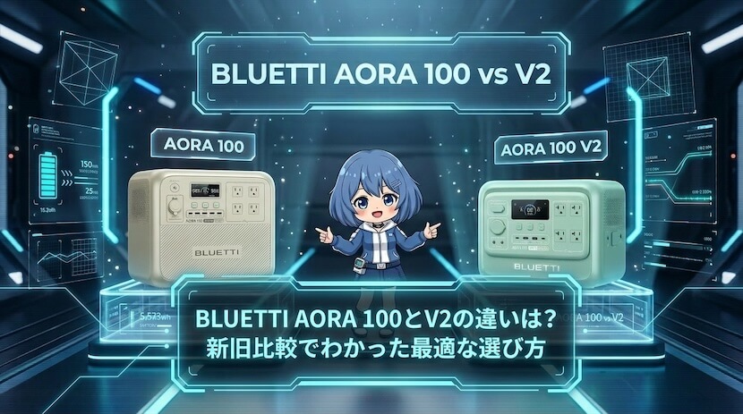 BLUETTI AORA 100とV2の違いは？新旧比較でわかった最適な選び方