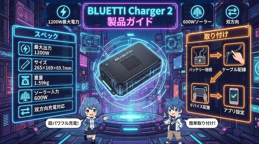 BLUETTI Charger2の製品詳細｜スペックから取り付けまで