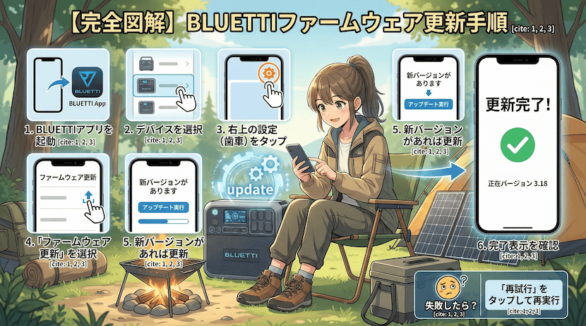 BLUETTIアプリでのファームウェアアップデート手順