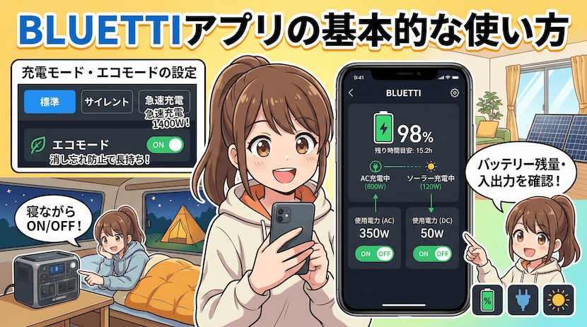 BLUETTIアプリの基本的な使い方