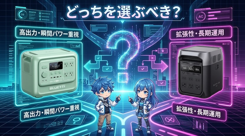 ブルーティ AORA 100 V2とエコフロー DELTA 3はどっちを選ぶべき？