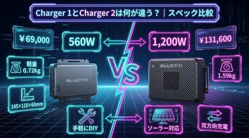 Charger 1とCharger 2は何が違う？｜スペック比較
