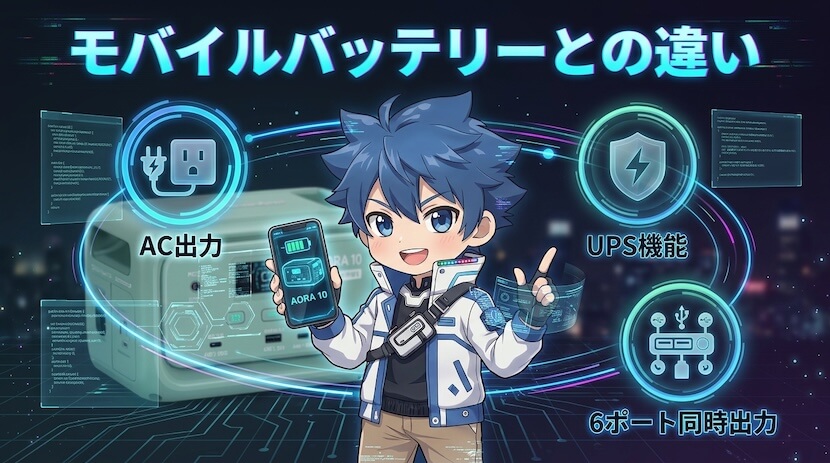 モバイルバッテリーとは何が違う？【決定的な3つの差】