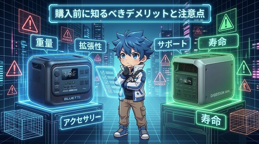 BLUETTIとDABBSSON|購入前に知るべきデメリットと注意点