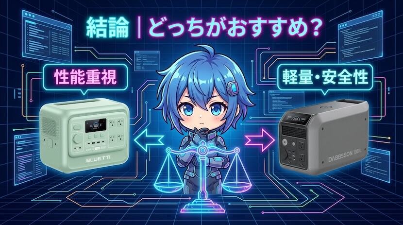 結論｜ブルーティ AORA 100 V2とダブソン 1000Lはどっちがおすすめ？