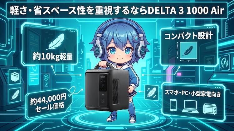 軽さ・省スペース性を重視するならDELTA 3 1000 Air