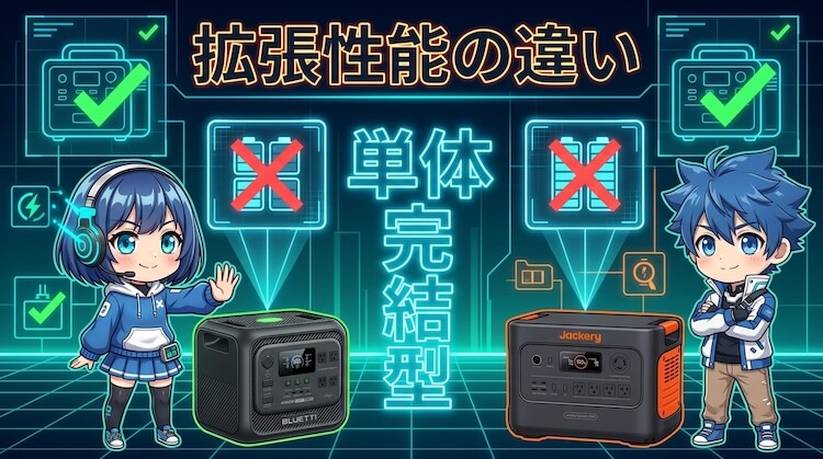 拡張性能の違い｜どちらも単体完結型