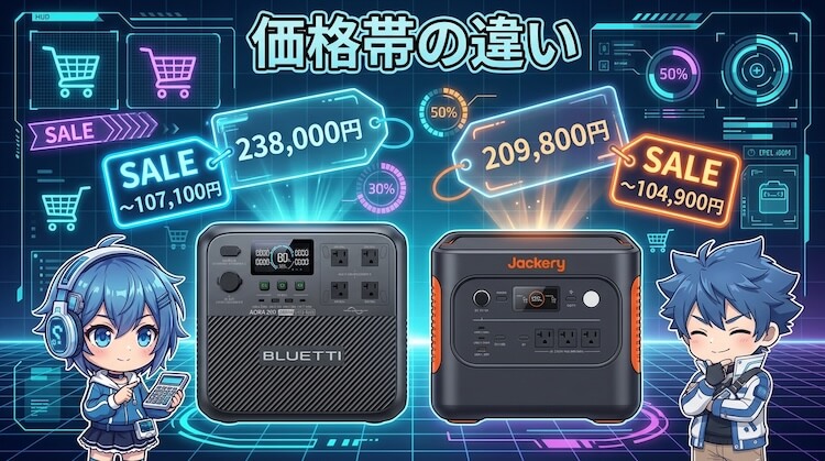 価格帯の違い|どちらもセール時が狙い目