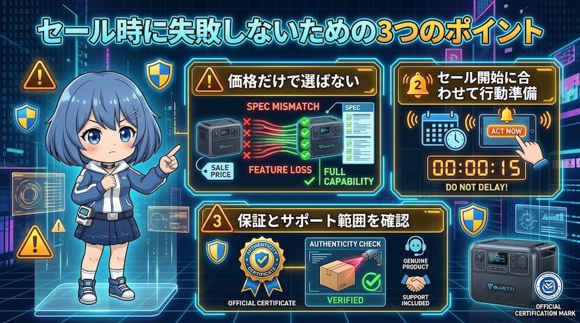 セール時に失敗しないためのポイント