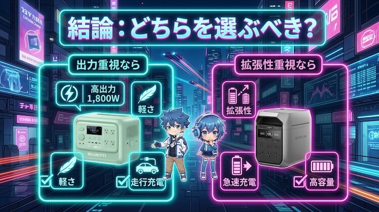 まず結論として、AORA 100 V2とDELTA 3 Plusのどちらを選ぶべきか？