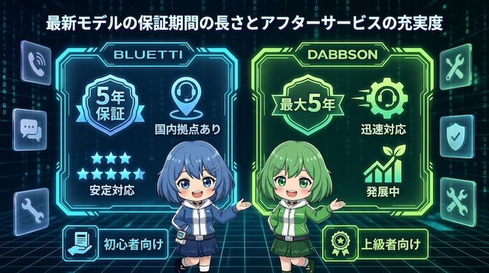 最新モデルの保証期間の長さとアフターサービスの充実度