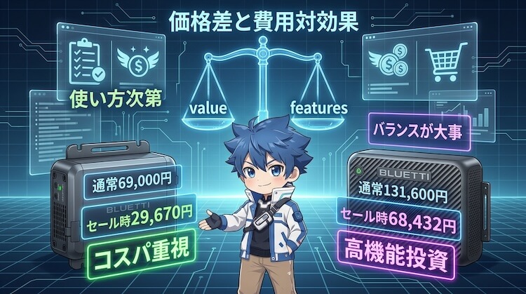 違い⑤｜価格差と費用対効果