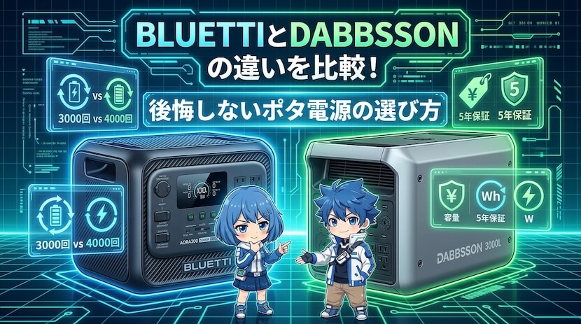 BLUETTIとDABBSSONの違いを比較！後悔しないポタ電源の選び方