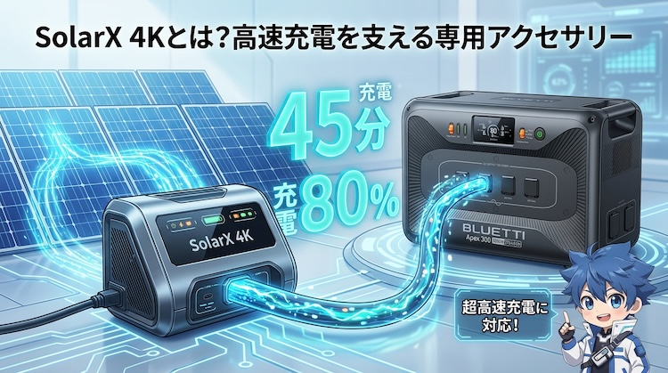 SolarX 4Kとは？高速充電を支える専用アクセサリー