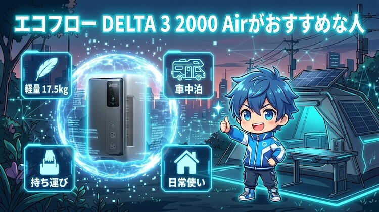 エコフロー DELTA 3 2000 Airがおすすめな人