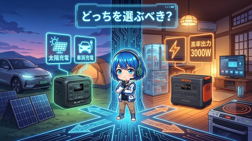 BLUETTI AORA 300とJackery 3000 New｜どっちを選ぶべき？