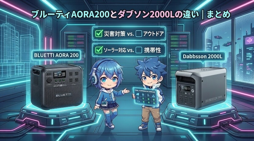 ブルーティAORA200とダブソン2000Lの違い|まとめ