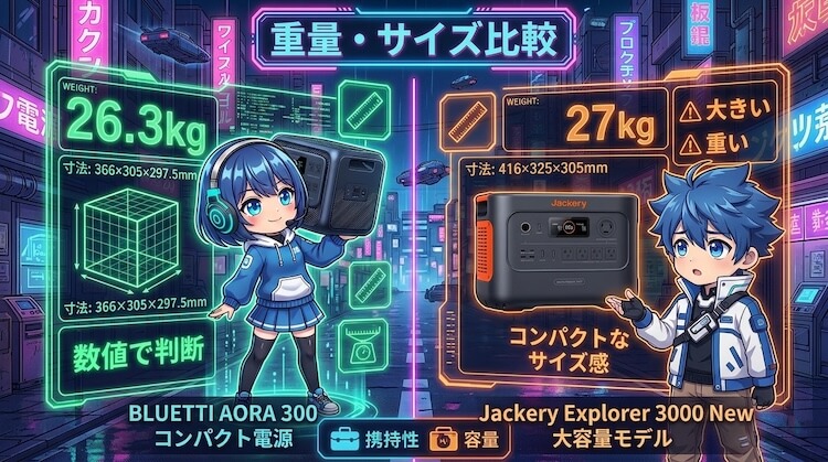 重量・サイズ感の違い