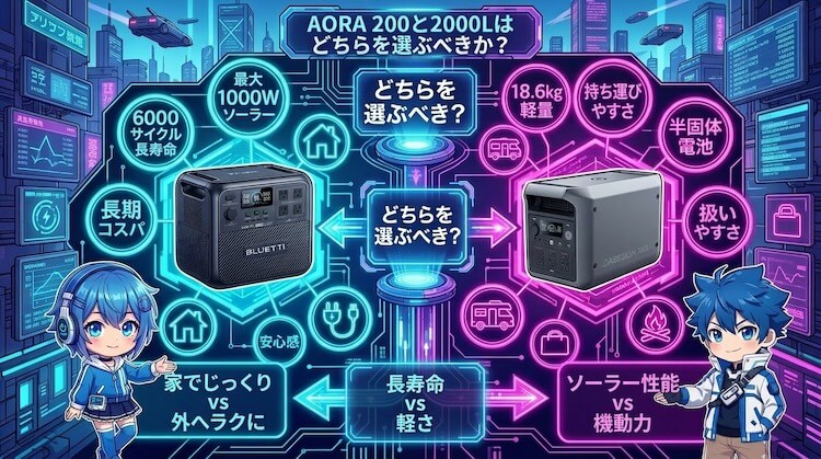 結論として、AORA 200と2000Lはどちらを選ぶべきか?