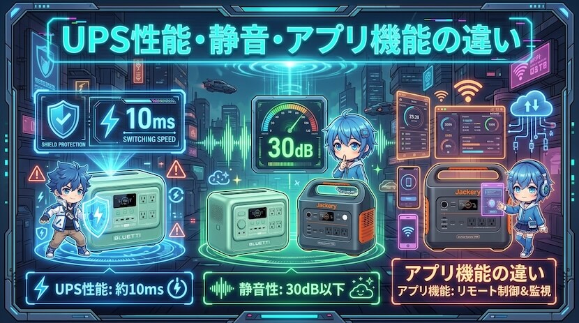 UPS性能・静音・アプリ機能の違い