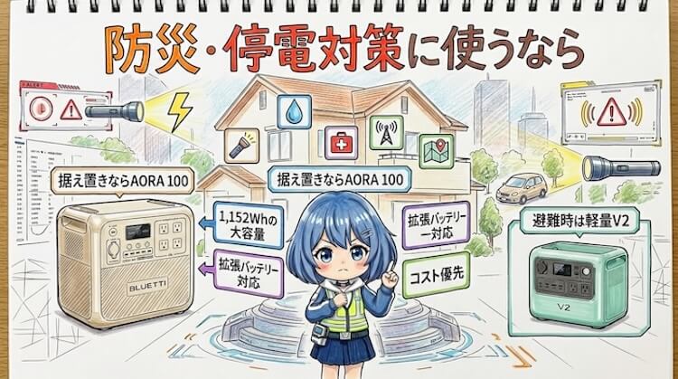 防災・停電対策に使うなら