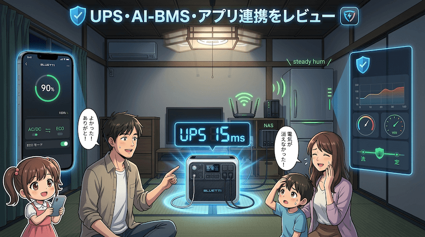 UPS・AI-BMS・アプリ連携をレビュー