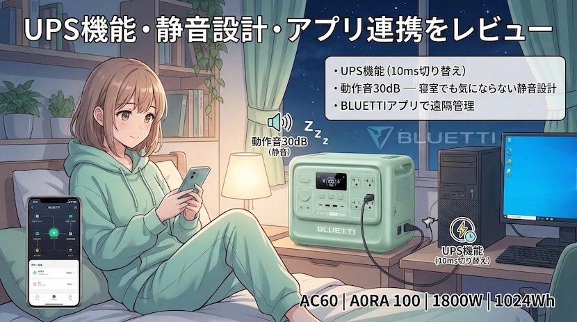 UPS機能・静音設計・アプリ連携をレビュー