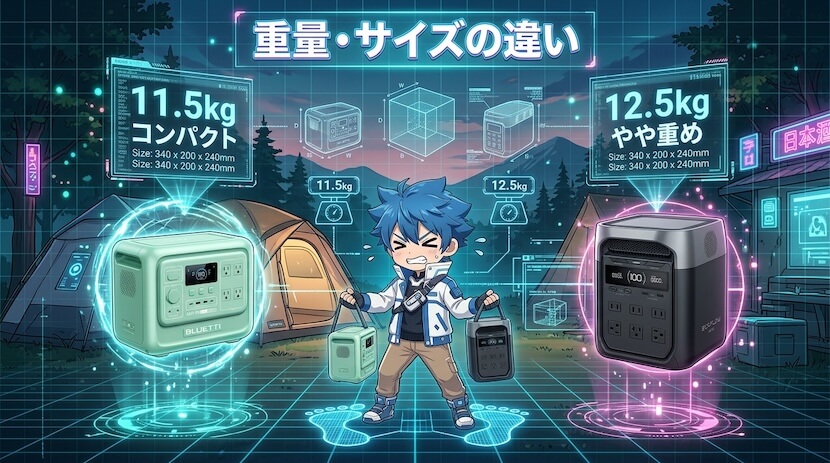 重量・サイズの違い｜AORAはコンパクト、DELTA 3はやや重め