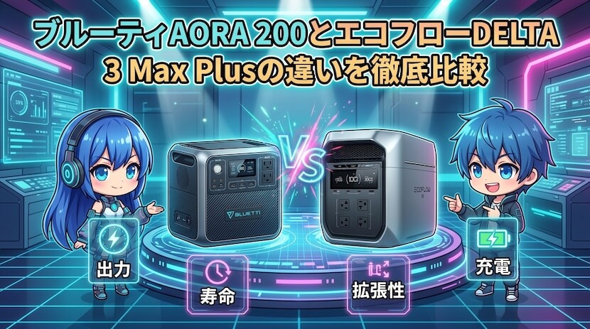 ブルーティAORA200とエコフローデルタ3マックスプラスの違いを比較