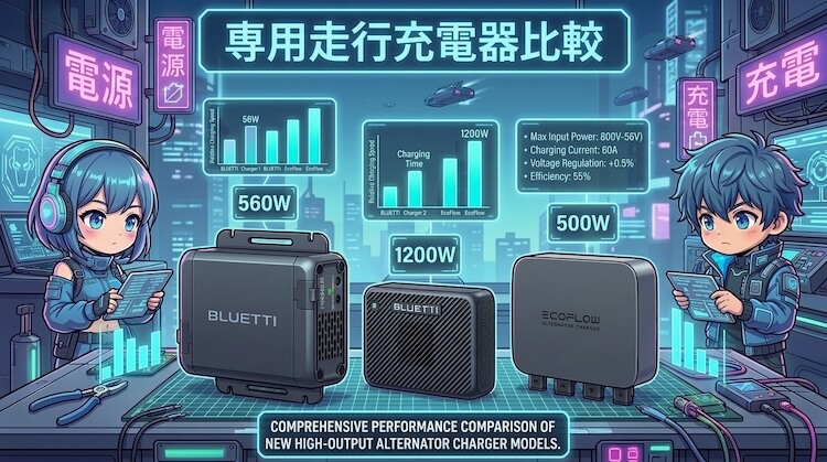 専用走行充電器の充電速度比較(別売)