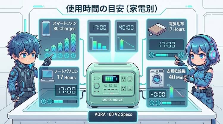 使用時間の目安（家電別）