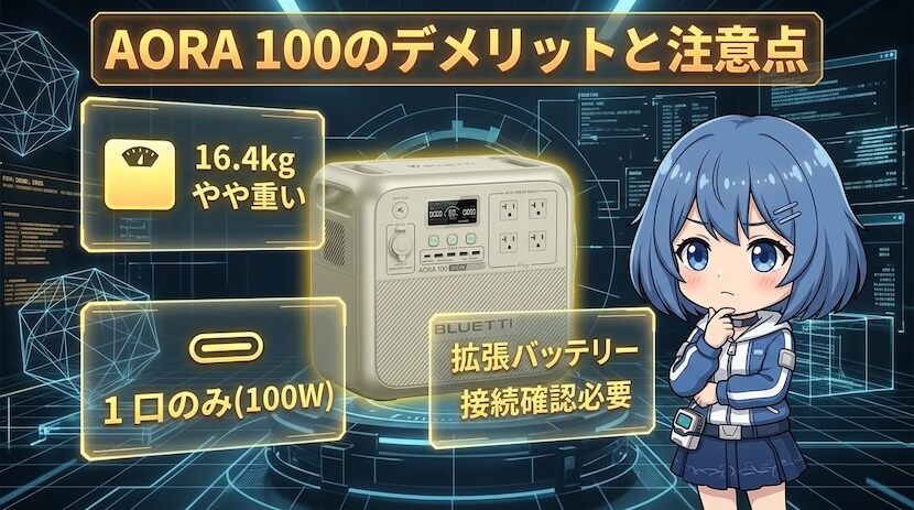 AORA 100のデメリットと注意点