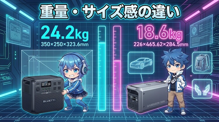 重量・サイズ感の違い