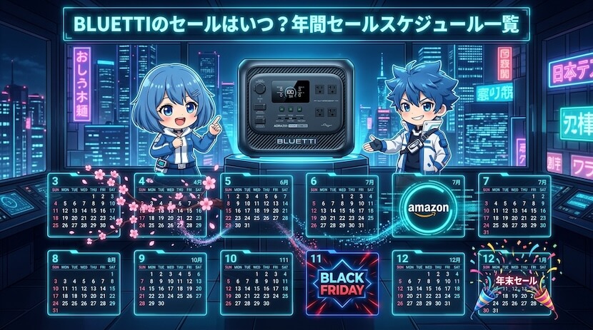 BLUETTIのセールはいつ?年間セールスケジュール一覧