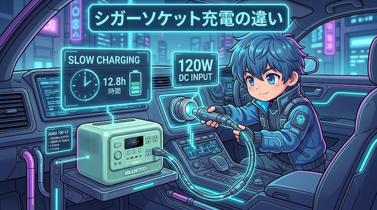 シガーソケット充電の違い