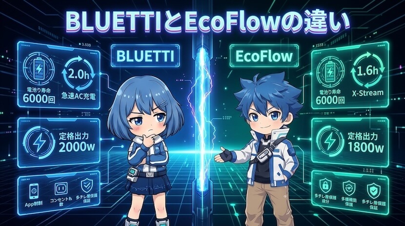 BLUETTIとEcoFlowの違いをわかりやすく比較